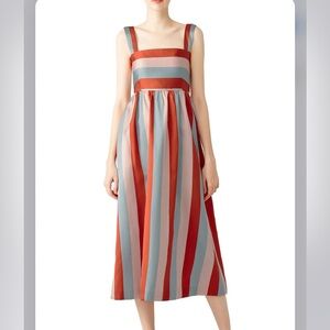 RED Valentino multi-colored stripe midi dress